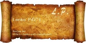 Lenko Pál névjegykártya